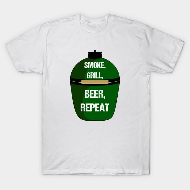 "Smoke, Grill, Beer, Repeat" BBQ T-Shirt by nickmelia18